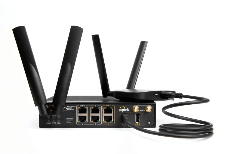 MBX Mini 5G router close-up showing compact form factor and port layout