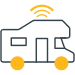 Coverage icon showing connectivity in remote coastal and rural maritime areas