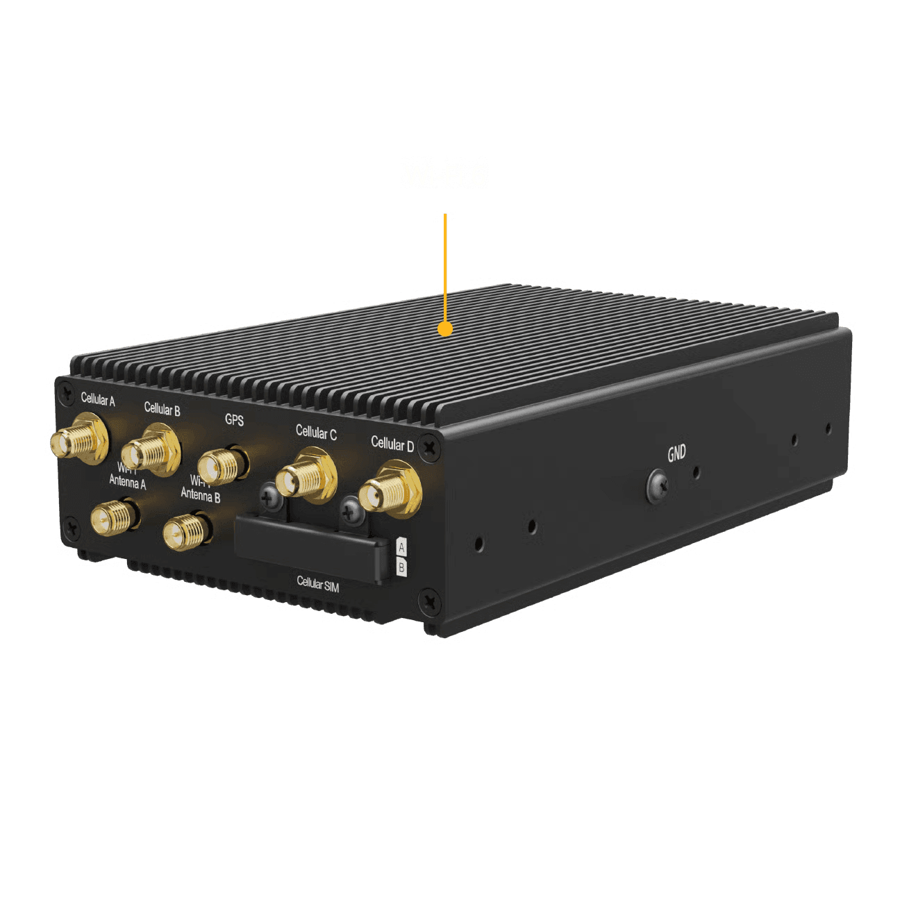 Peplink Transit Pro E, rear view showing antenna connectors