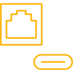WAN, LAN and USB-C ports icon