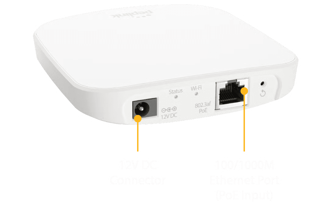 SpeedFusion Relay device rear view displaying ethernet port, power input, and reset button