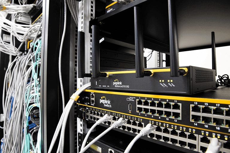 Peplink Balance 310 5G router, angled view