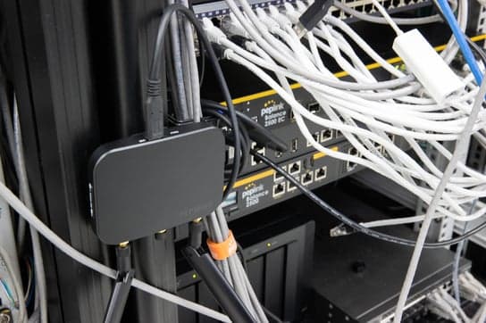 Balance 2500 EC units cabled in a server rack