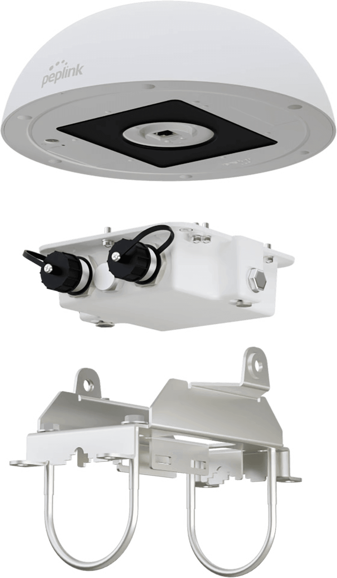 HD1 Dome Pro flexible installation options showing wall and pole mounting