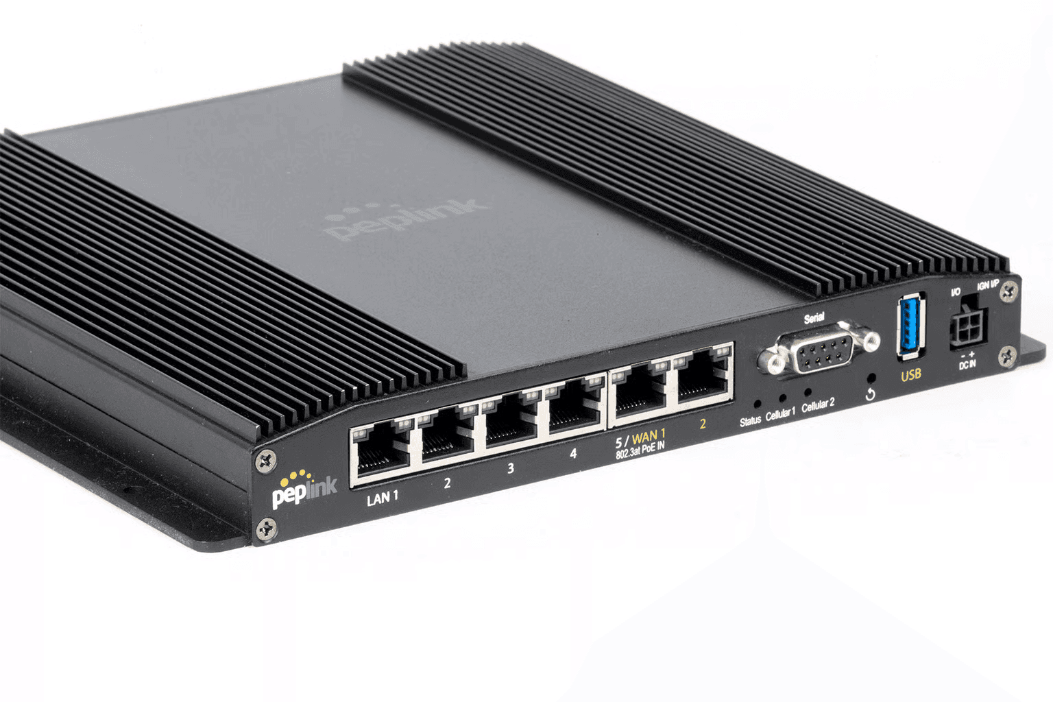 BR2 Pro router angled view showing dual 5G antenna connections