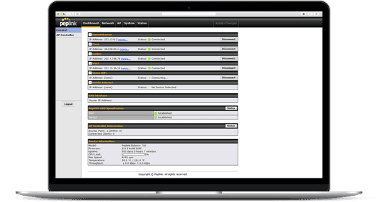 Balance series web admin portal interface preview