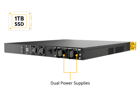 Balance 2500 EC rear view showing dual power supplies and 1TB SSD