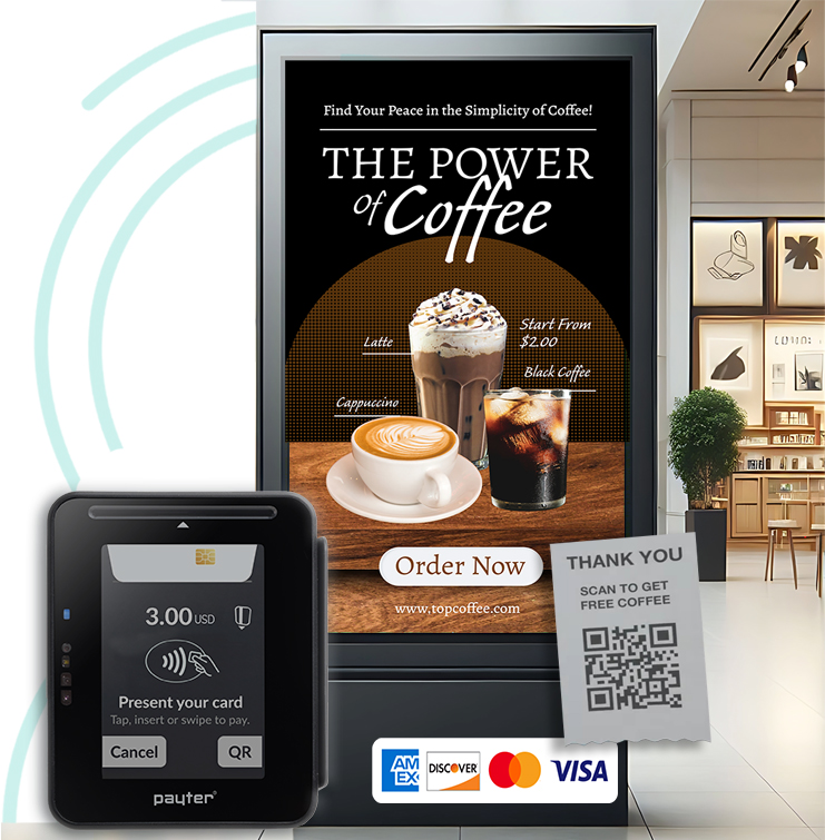 Interactive kiosk payment system supporting various payment methods