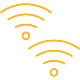 Icon representing dual-band Wi-Fi 6 with 2.4 GHz and 5 GHz radios
