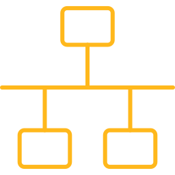 Icon illustrating VLAN routing and network segmentation for different user groups