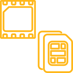 Icon illustrating eSIM profiles and dual SIM card slots for flexible cellular management