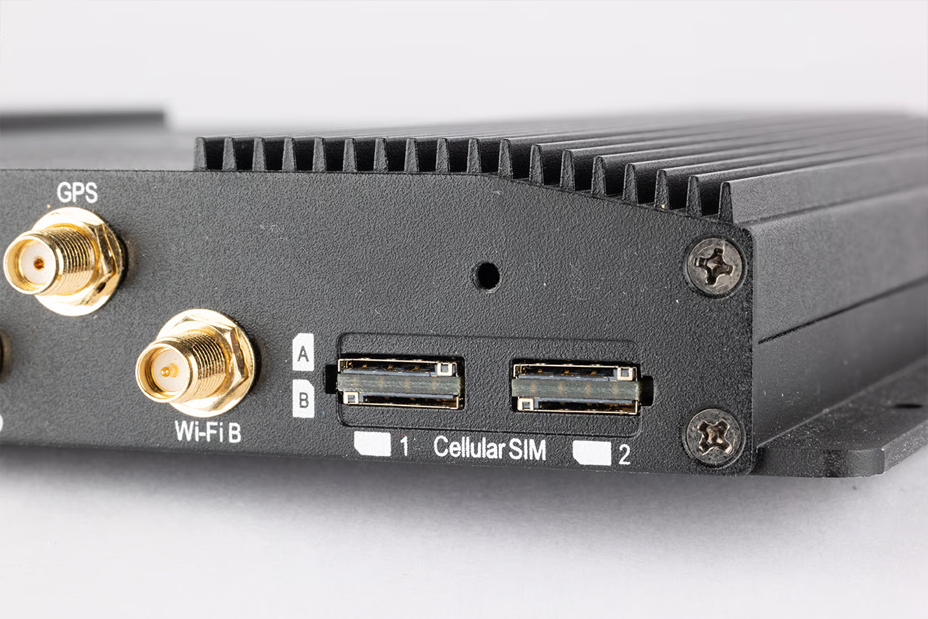 BR2 Pro front panel showing dual SIM card slots and eSIM support