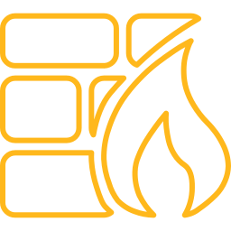 Firewall security icon with DoS prevention and web blocking features