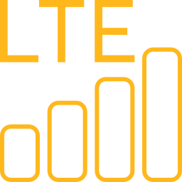 LTE cellular router icon with 1 Gbps throughput capability