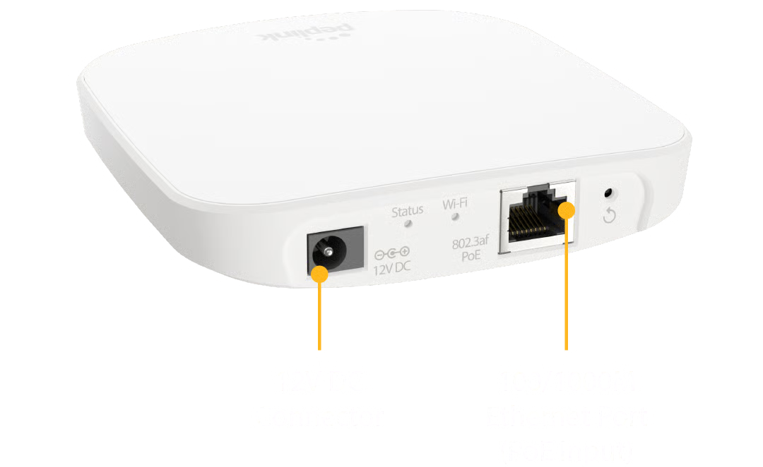 SpeedFusion Relay device rear view displaying ethernet port, power input, and reset button