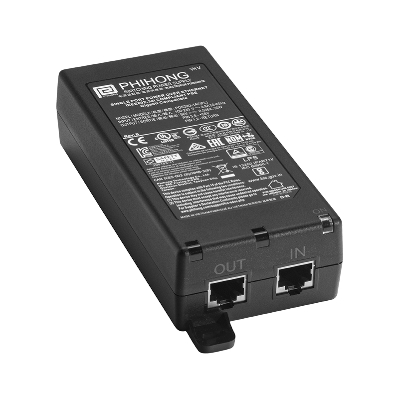 Cradlepoint PoE Injector, 30W 802.3at, North America Line Cord